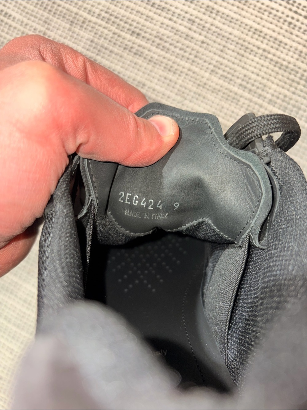 PRADA Men's Systeme Brushed Leather Sneaker Size 9 In Black - Picture 8 of 10